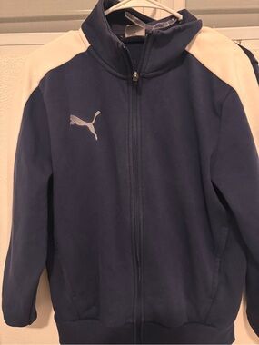 Puma Navy and White Full-Zip Kids Jacket